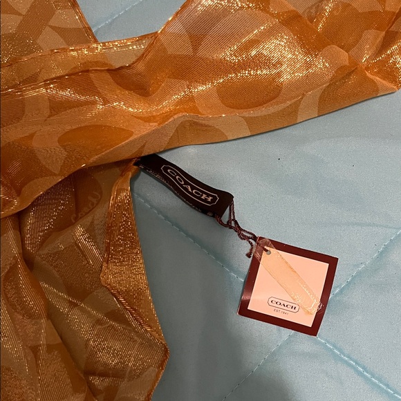 Coach Metallic Gold Women's Scarf - Picture 2 of 4
